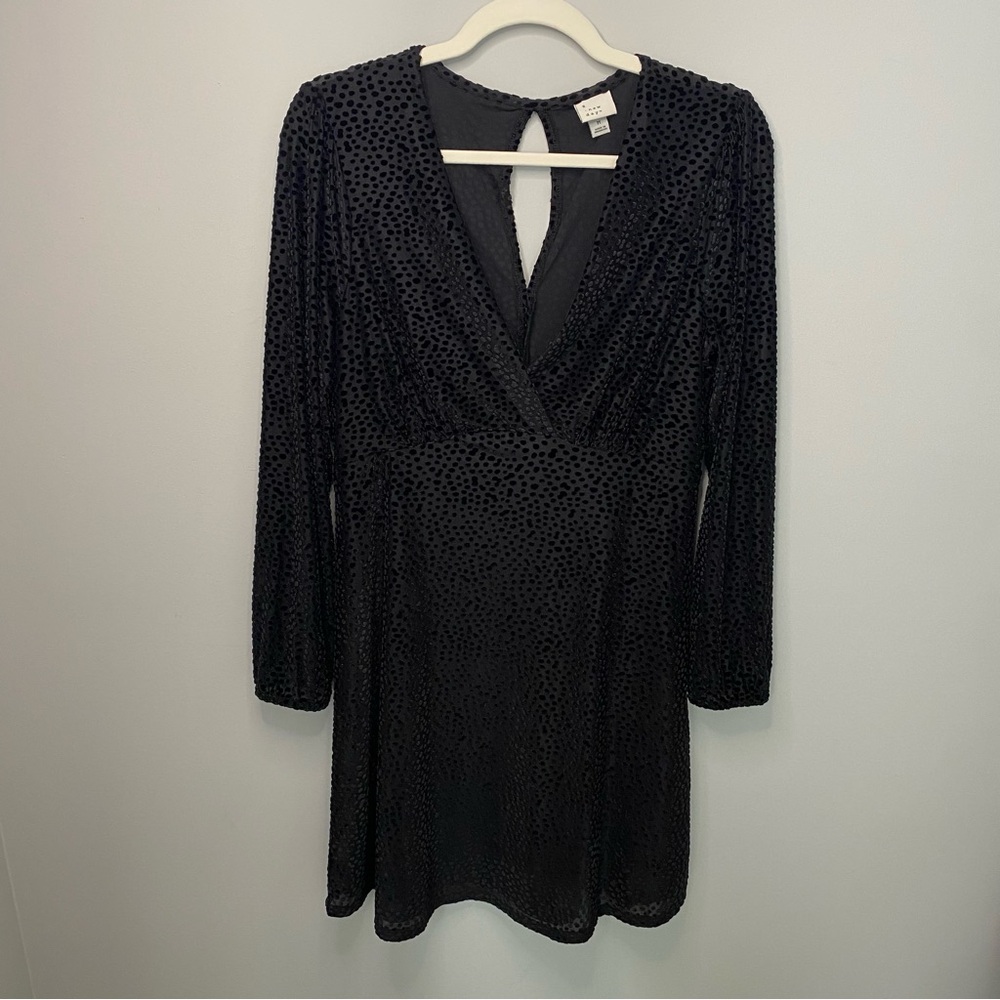 A New Day” velour Polka Dot black dress.
